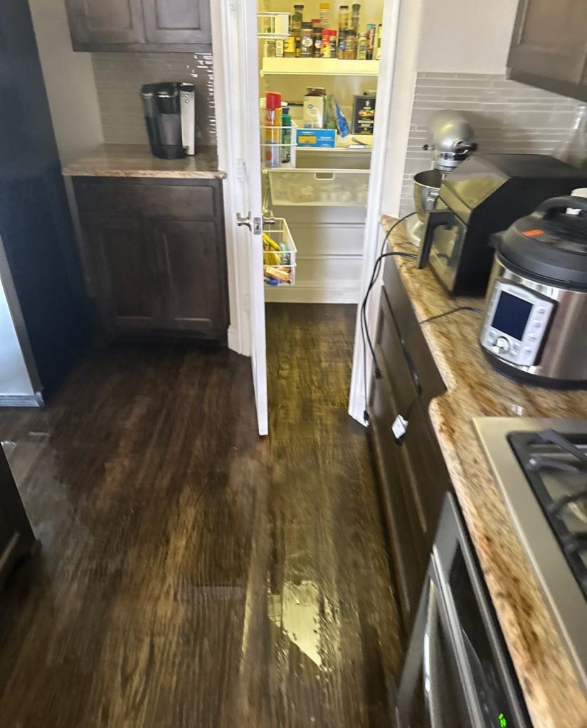 Water damage on hardwoodfloor