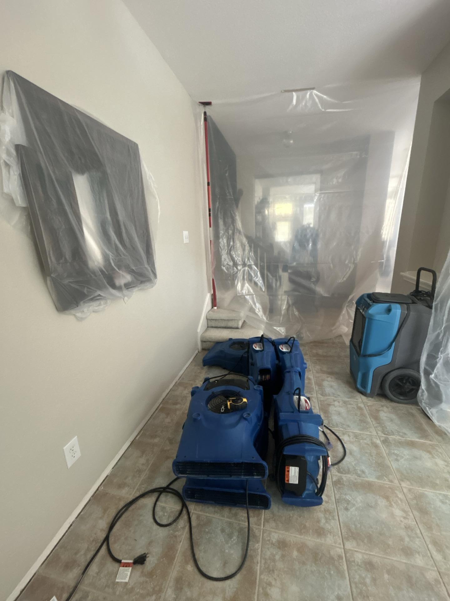 Entry hall water extraction and drying equipment