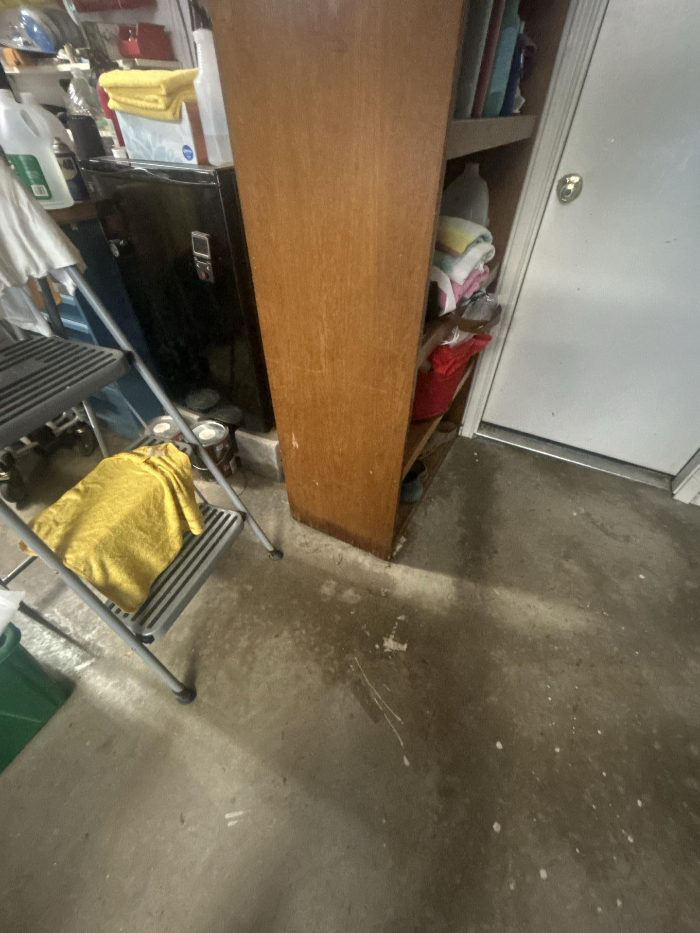 Garage water damage initial assessment