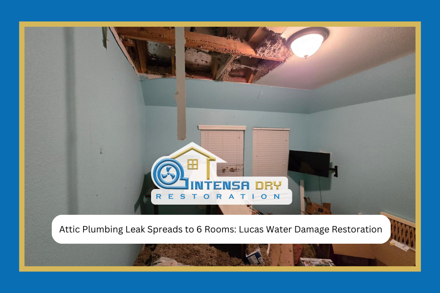 Attic Plumbing Leak Spreads to 6 Rooms Lucas Water Damage Restoration