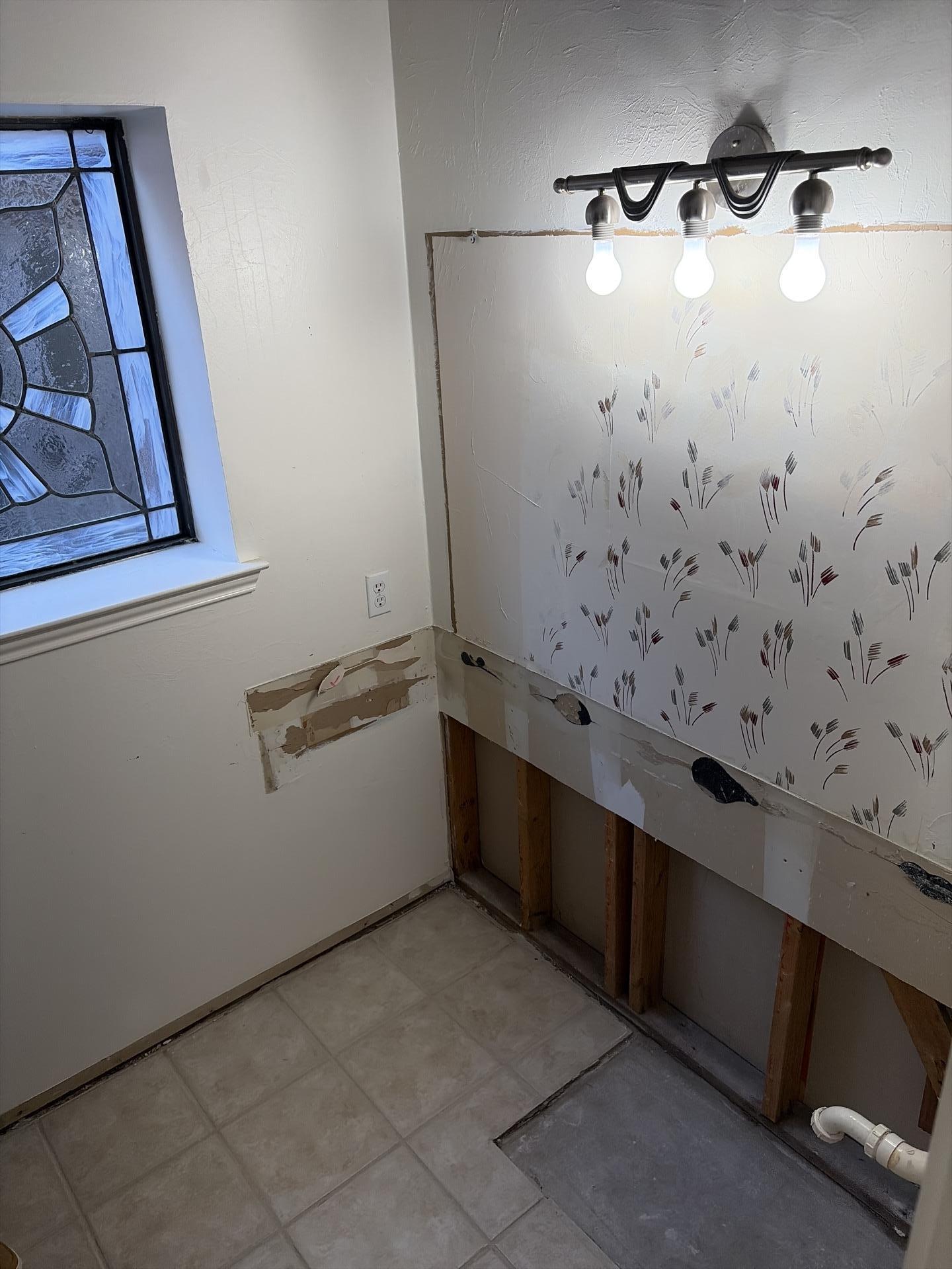 Bathroom after successful water mitigation completion