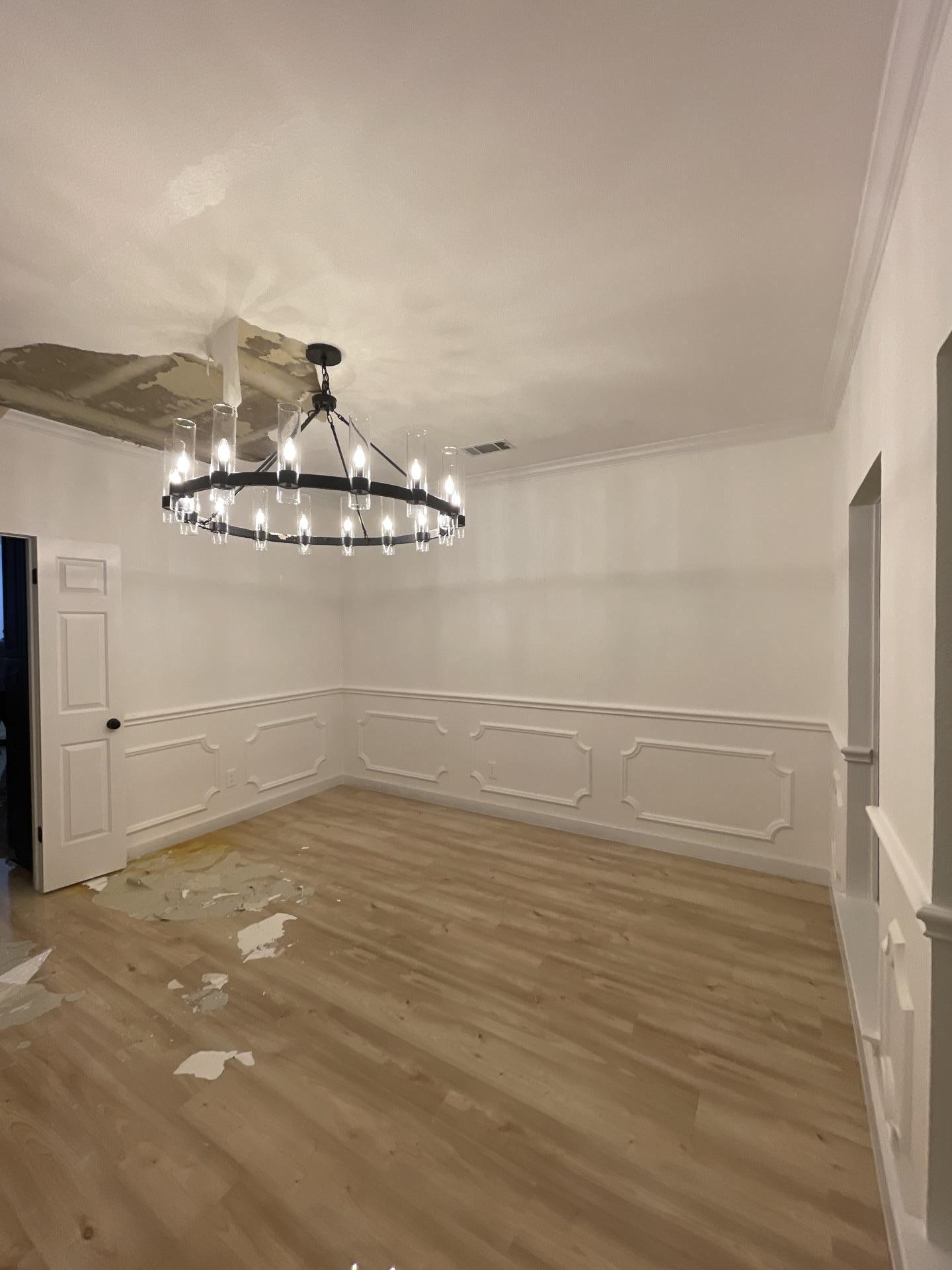 Dining room ceiling damage
