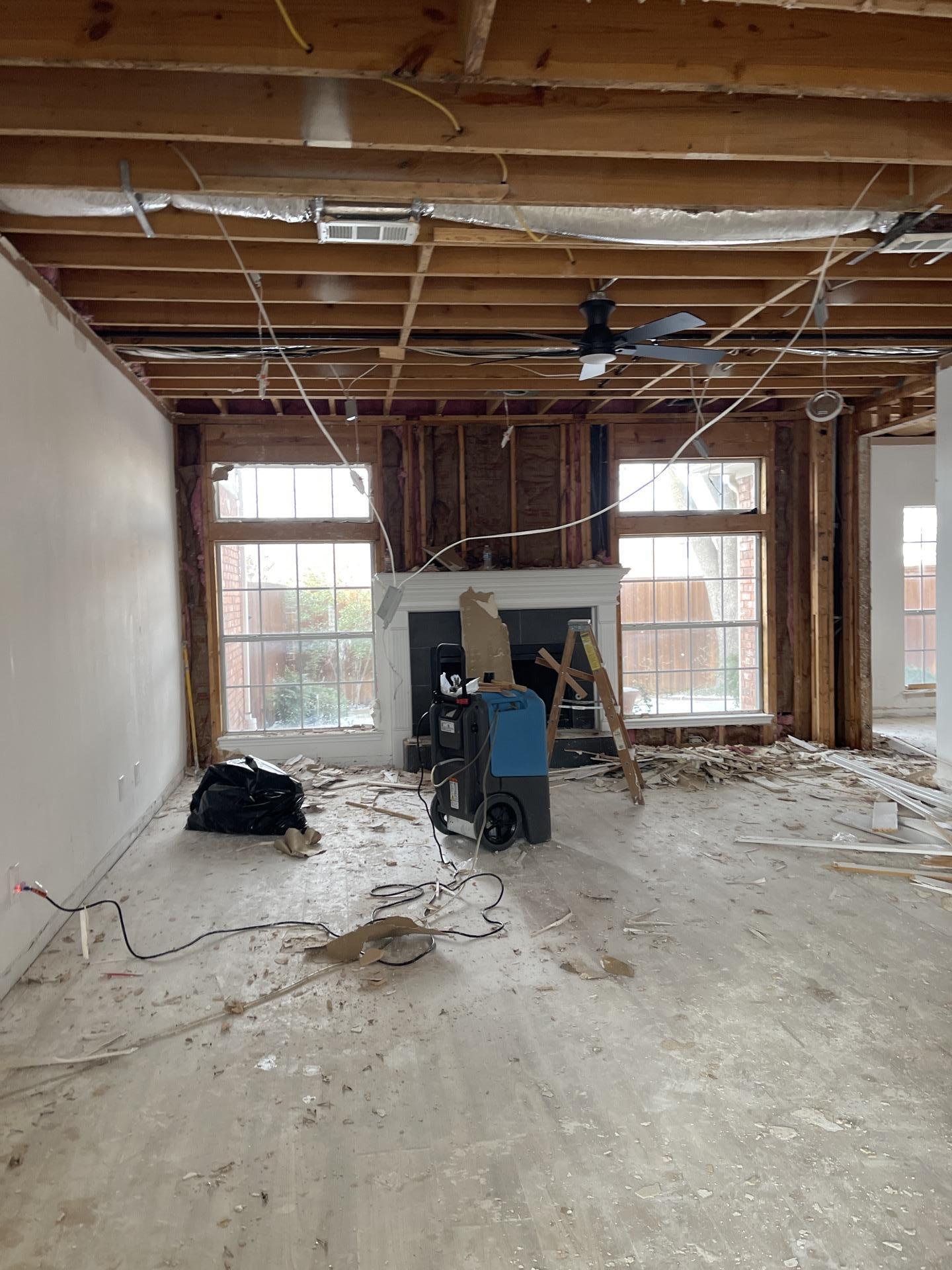 Continued drying and demolition work