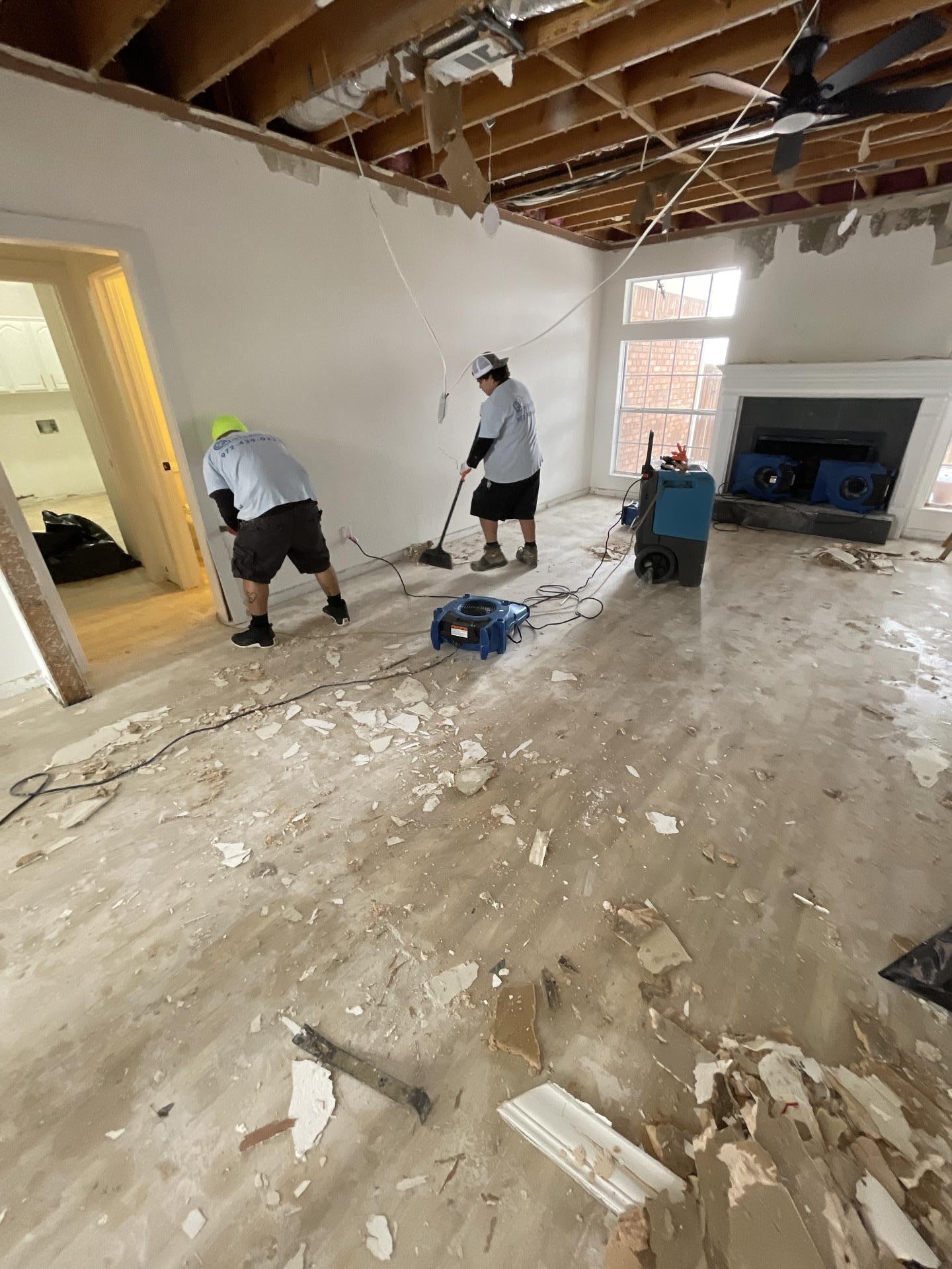 Drying equipment and demolition in progress