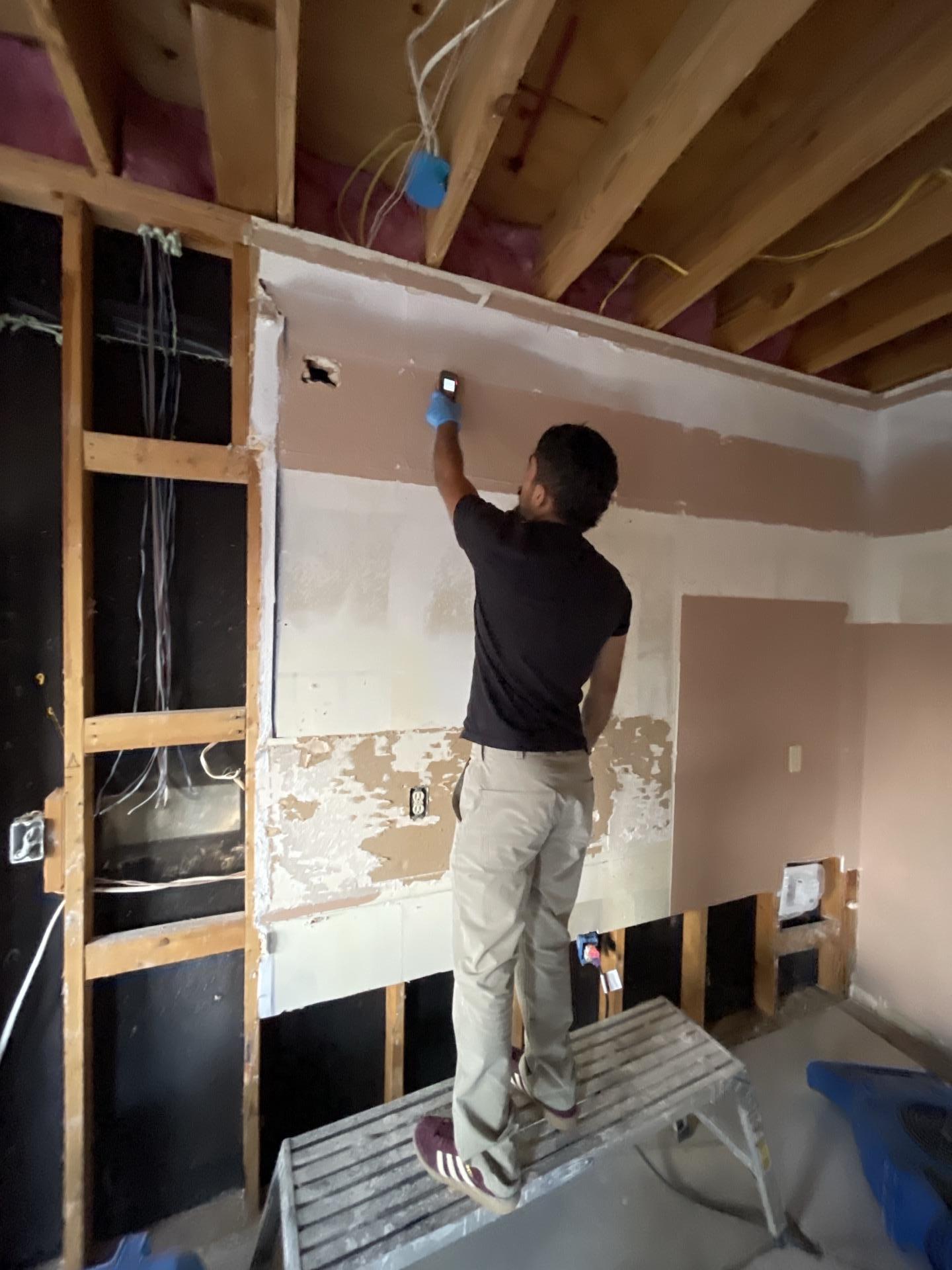 Kitchen moisture reading after demo