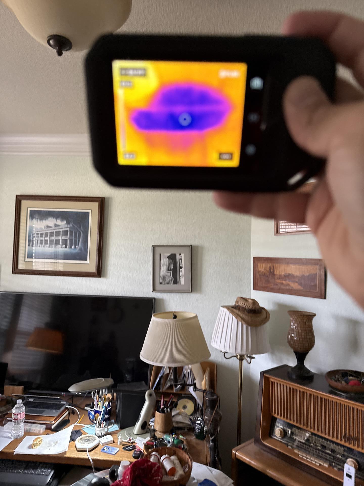 Thermal imaging camera detecting hidden moisture