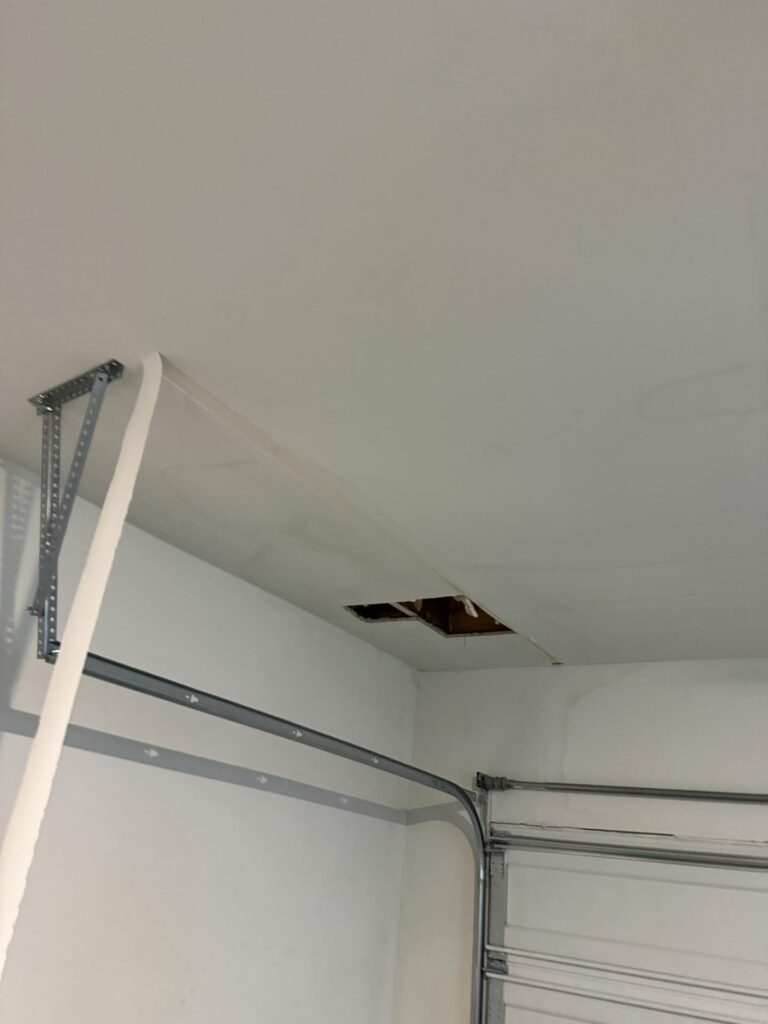garage ceiling water damage - supply line burst