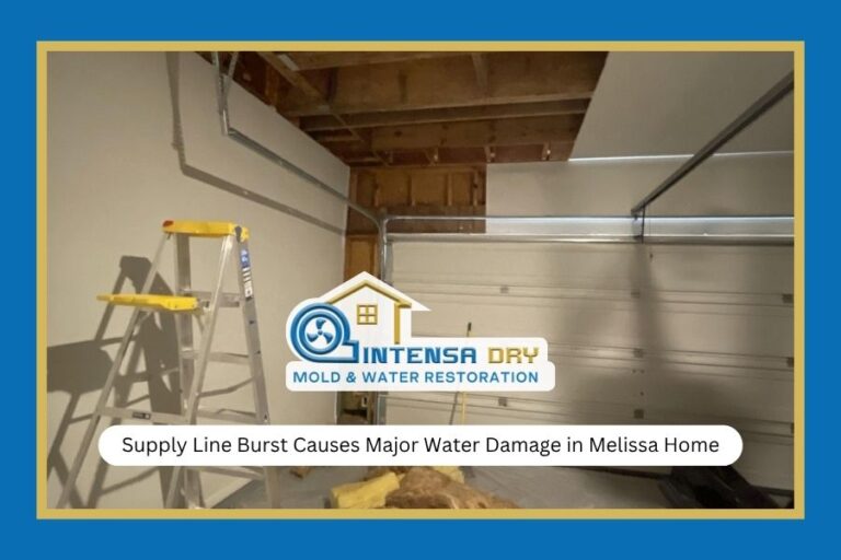 Supply Line Burst Causes Major Water Damage in Melissa Home