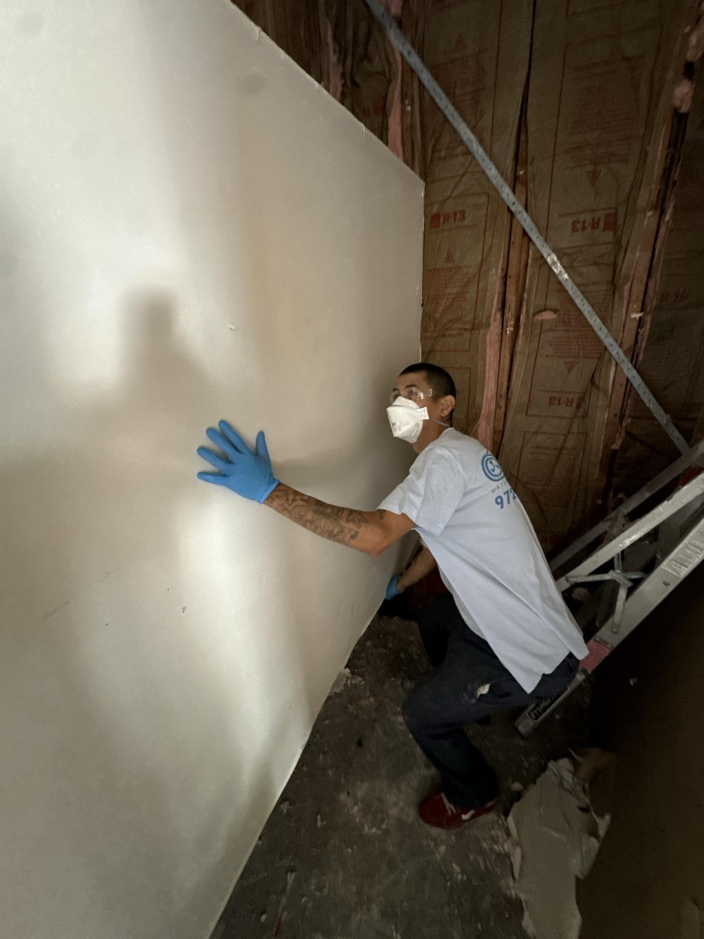 Garage water damage demo work in the condo building
