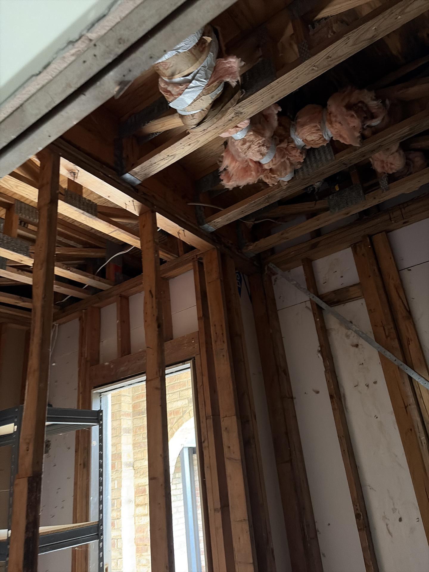 Final mitigation photo of the second outside closet, dried and cleared