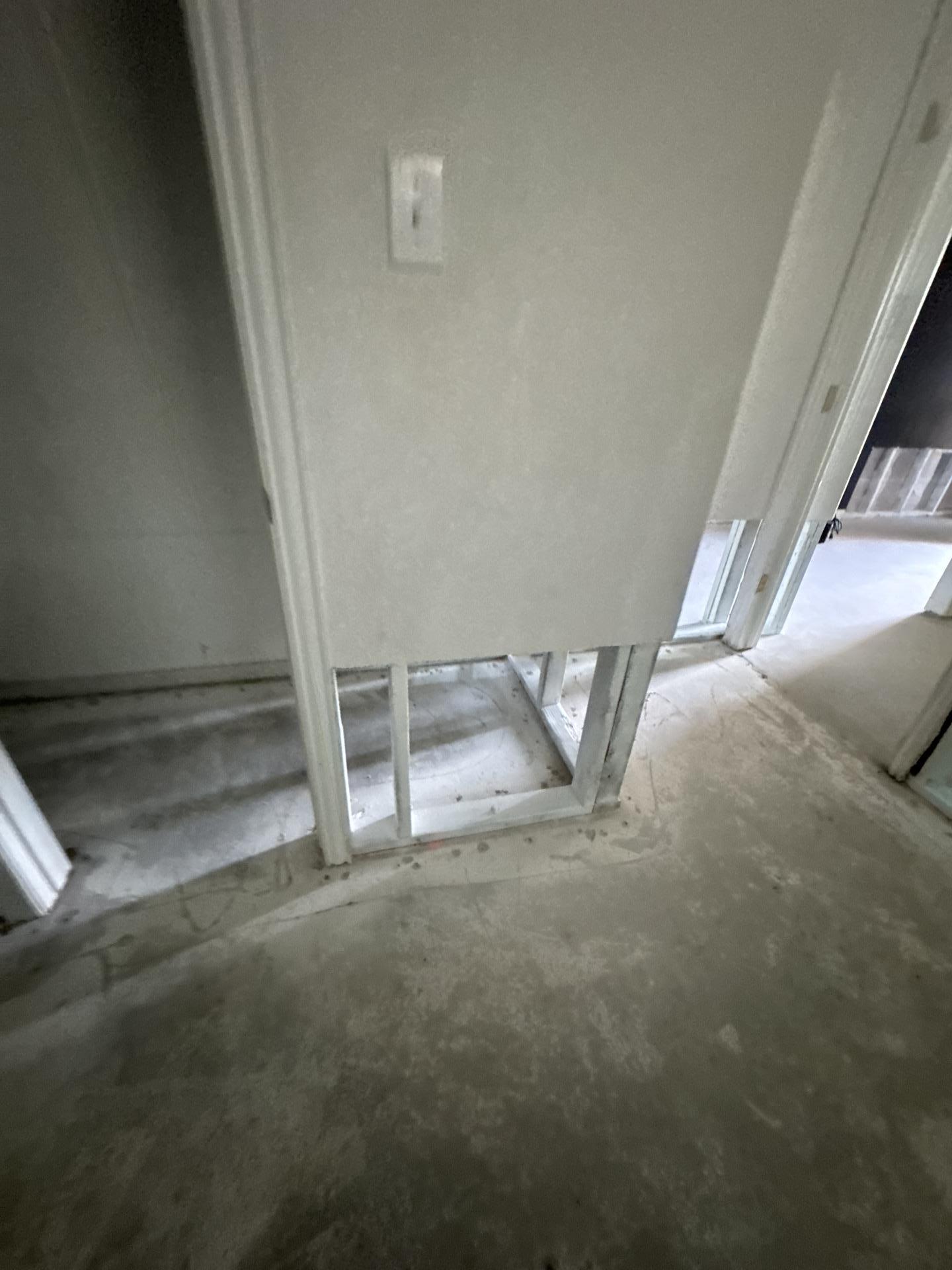 Bedroom after demo work during the mold remediation project