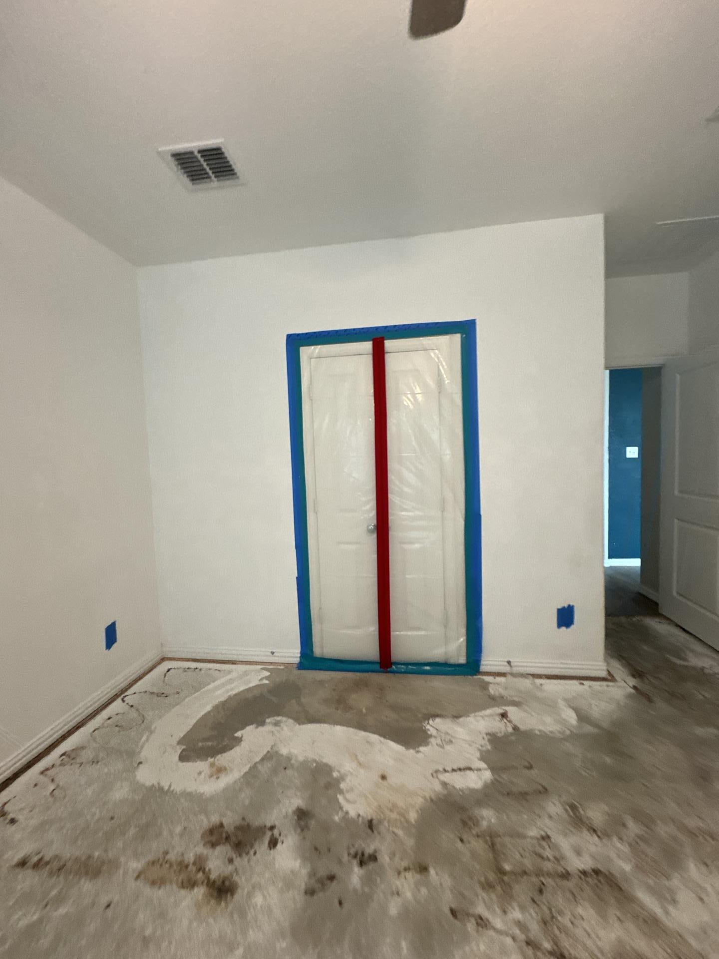 Master bedroom cleaned and contained during mold remediation